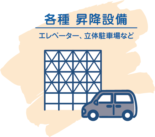 エレベーターや立体駐車場などの設備施設